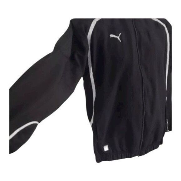 Puma Powercat Women Black Tracking Jacket Size L Mesh Lined Zipper Training - Picture 5 of 13